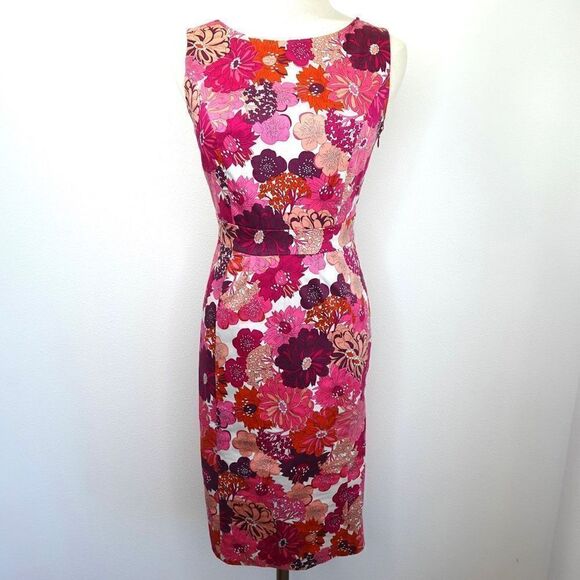 Liberty of London for Target Pink Floral Bodycon Dress Sz 2 Like New - Picture 1 of 16